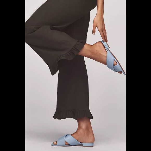 Anthropologie The Colette Magic Fabric Ruffle-Hem Crop Wide-Leg Pants by Maeve - Picture 4 of 16